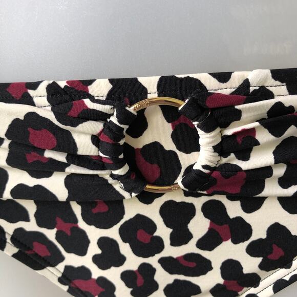 MICHAEL KORS Retail $136 Ruby Animal Print Ring Tankini Bikini 2 Piece Size M - Picture 4 of 6